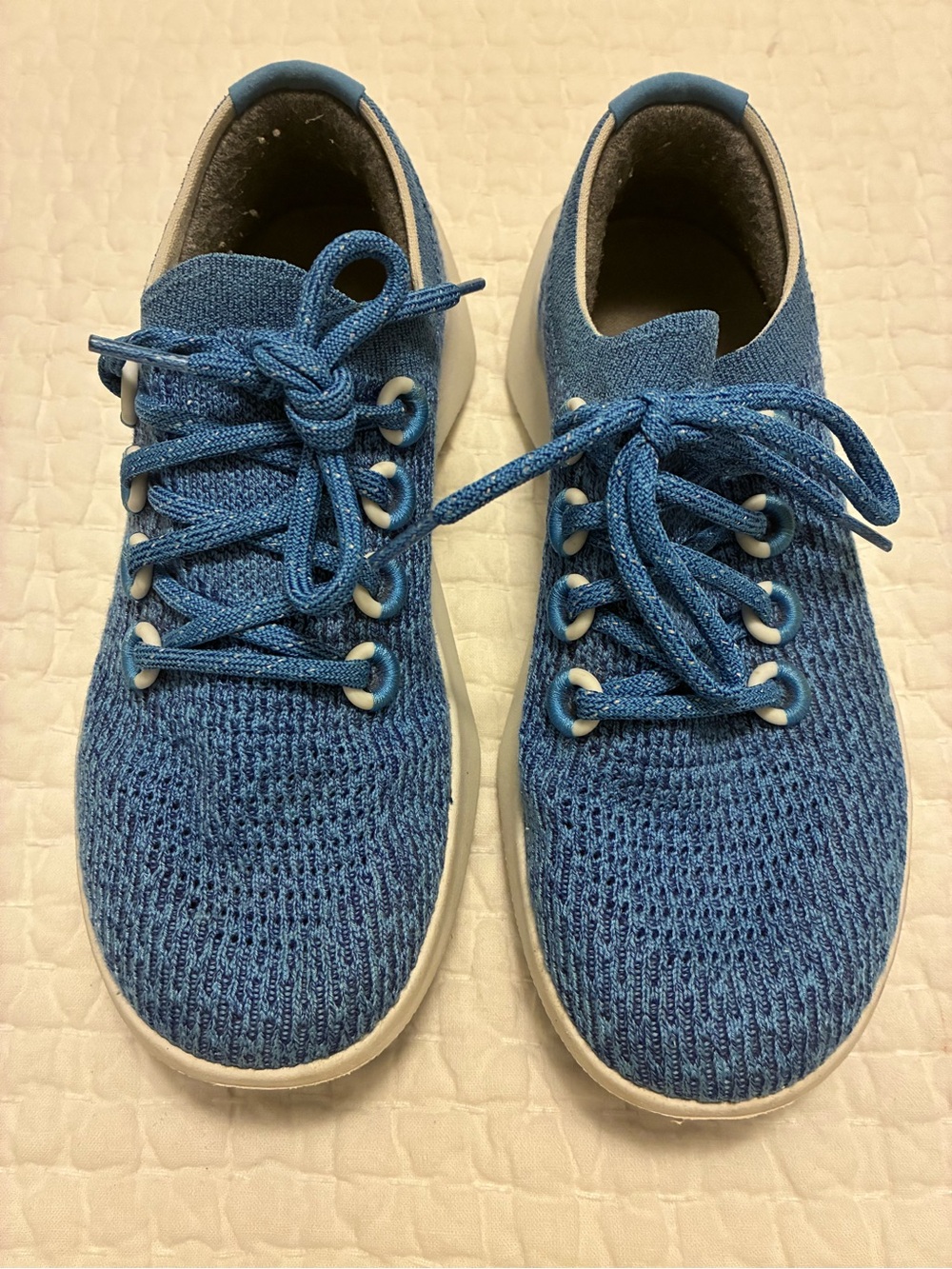 allbirds Women's Blue Knit Lace-Up Tree Runners Sneakers